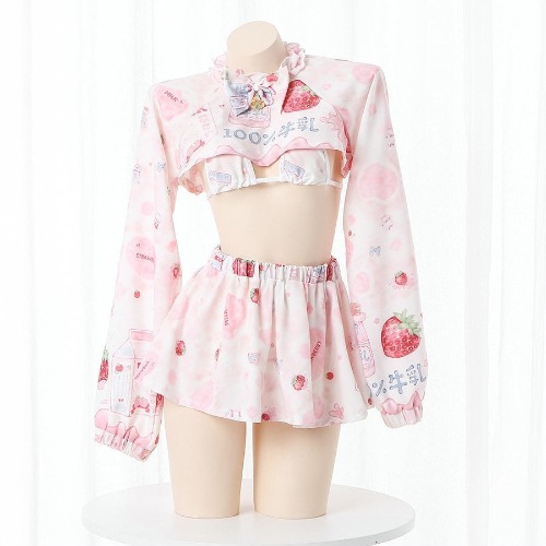 Strawberry Cow Cosplay - Pink & White