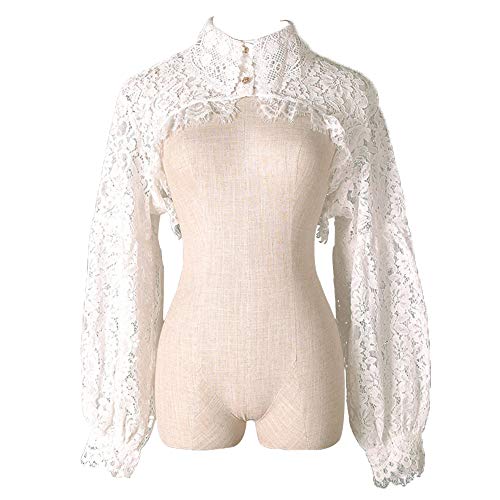 Elegtiskas Detachable Dickey Blouse False Collar Half Shirt Blouse Collar Crop Top - 3-4 - A-white