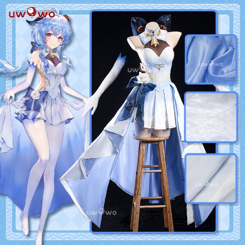 [Last Batch]【In Stock】Uwowo Genshin Impact Fanart Ganyu White Gown Cosplay Costume - 【In Stock】M