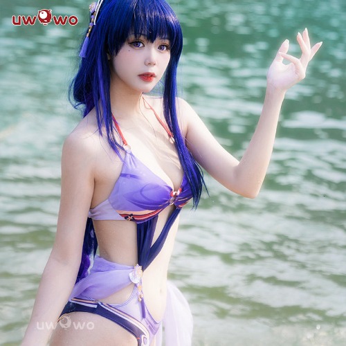 【In Stock】Exclusive Uwowo Genshin Impact Fanart Raiden Shogun Baal  Ei Swimsuit Cosplay Costume - 【In Stock】M