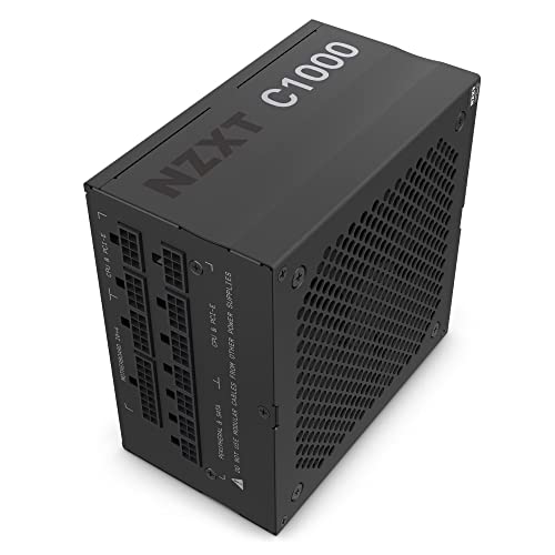 NZXT C1000 PSU (2022) - PA-0G1BB-US - 1000 Watt PSU - 80+ Gold Certified - Fully Modular - Sleeved Cables - ATX Gaming Power Supply - C Series - 1000W Gold