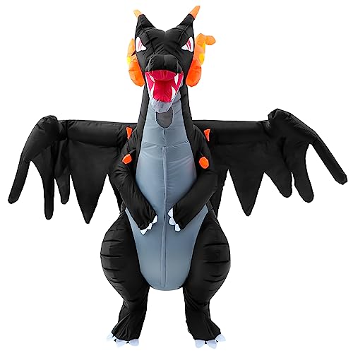 Jranter Fire-Breathing Dragon Inflatable Costumes - Inflatable Full Body Standing Costume with Air Pump - Large for Adults (150cm-190cm)