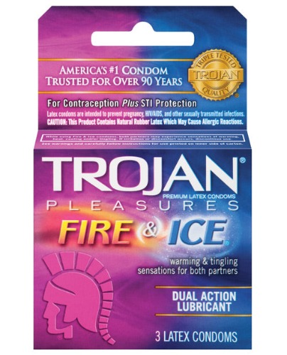 Trojan Fire &amp; Ice Condoms - Box of 3