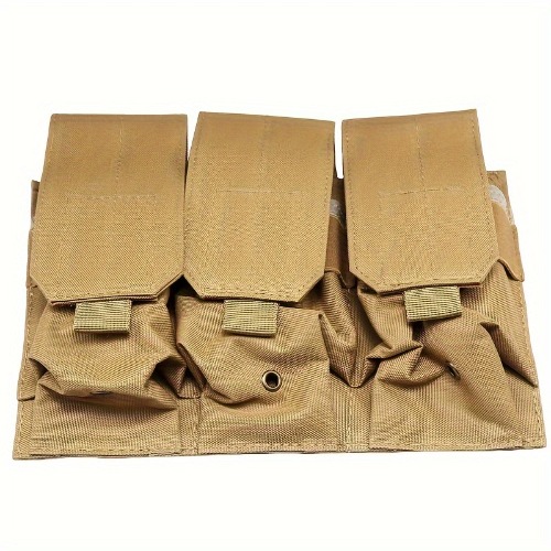 1pc M4 Triple Items Pouch, Outdoor Field Vest Accessory, Multi-Purpose Utility Bag, Walkie-talkie Holder, Fits M4/M16