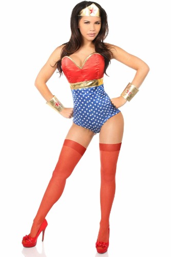 Lavish 3 PC Sexy Superhero Costume - Medium / red/blue