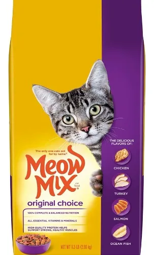 Amazon.com : Meow Mix Original Choice Dry Cat Food, 6.3 Pound Bag : Dry Pet Food : Pet Supplies