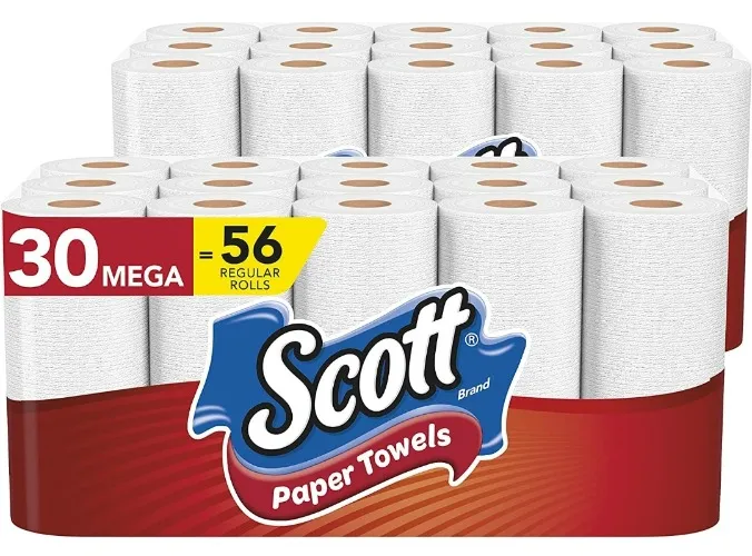 Amazon.com: Scott Paper Towels, Choose-A-Sheet - 30 Mega Rolls (2 Packs of 15) = 56 Regular Rolls (102 Sheets Per Roll) : Health & Household