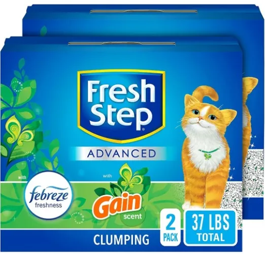 Amazon.com : Fresh Step Clumping Cat Litter, With Gain, Advanced, Extra Large, 37 Pounds total (2 Pack of 18.5lb Boxes) : Pet Supplies
