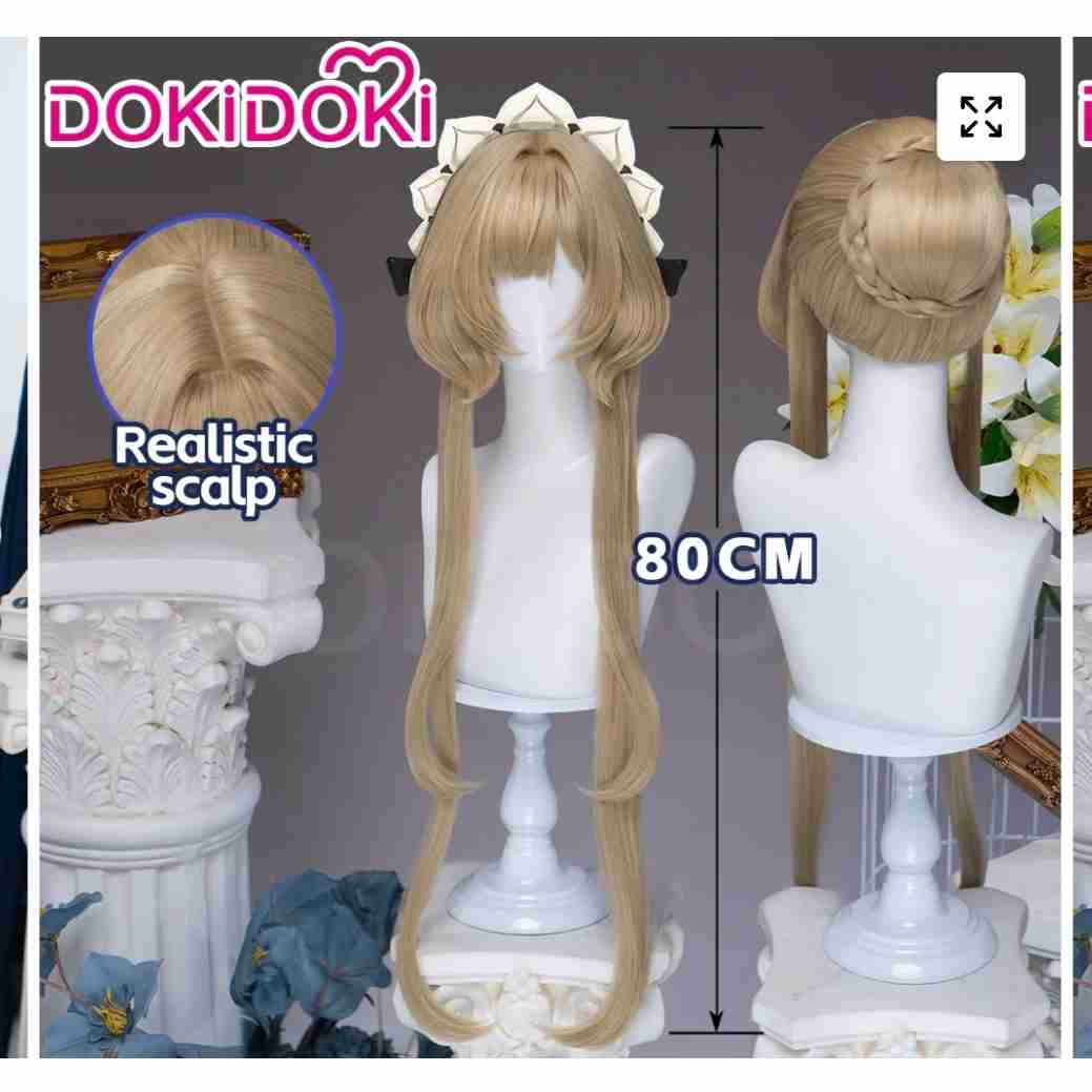 【Partially Ready For Ship】DokiDoki Game Genshin Impact Cosplay Sandrone Wig Long Straight Brown Grey Hair Marionette Song of the Welkin Moon | Light Brown Ver. Wig Only-Order Processing Time Refer to Description Page