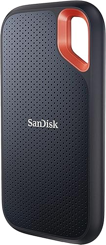 SanDisk 2TB Extreme Portable SSD - Up to 1050MB/s, USB-C, USB 3.2 Gen 2, IP65 Water and Dust Resistance, Updated Firmware - External Solid State Drive - SDSSDE61-2T00-G25 - Black - 2TB