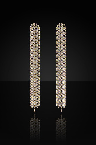 Reverie Rhinestone Tassel Dangle Earrings Gold - Gold