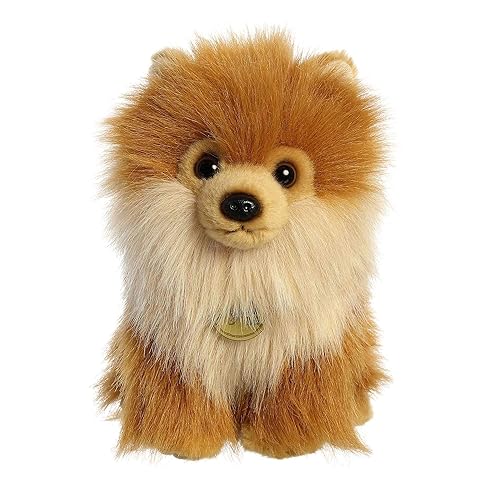 Aurora® Adorable Miyoni® Tots Pomeranian Pup Stuffed Animal - Lifelike Detail - Cherished Companionship - Brown 9 Inches