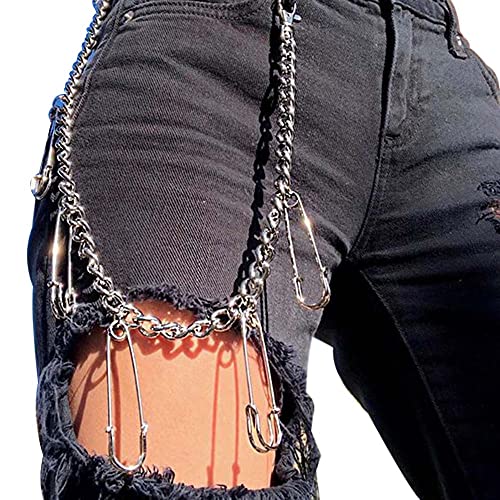 BGTY Vintage Harajuku Punk Cool Pants Jeans Chain Fashion Body Jewelry Accessory for Women Girls Cute Waist Chain - Paper Clip Pants