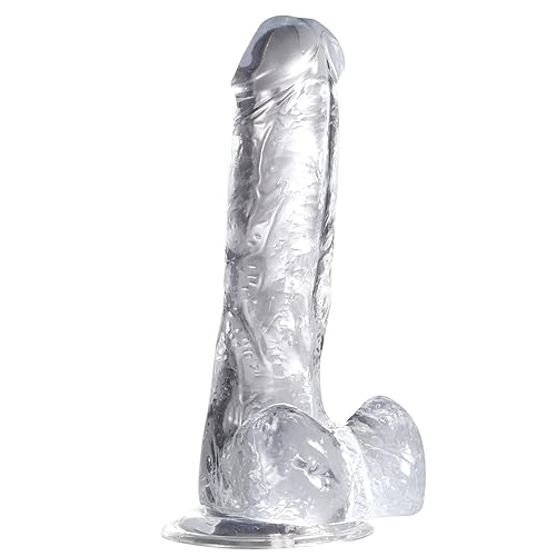 Realistic Dildos Feels Like Skin, Clear Dildo with Suction Cup for Hands-Free Play, Body-Safe Material and Adult Sex Toys for Women (Transparent color, 7In*1.4in) - Transparent color - 7In*1.4in