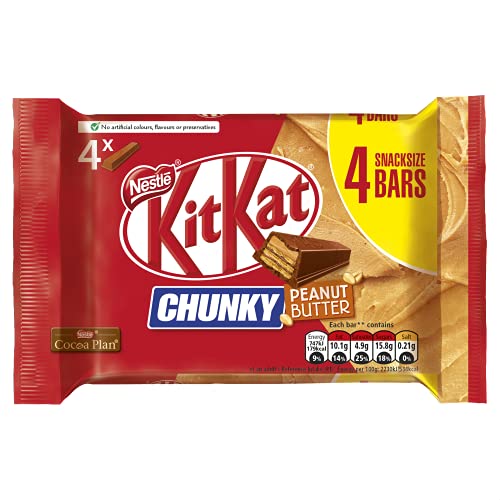 KIT KAT Chunky Peanut Butter Milk Chocolate bar Multipack 33.5g x 4 (Pack of 1) - Single
