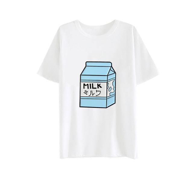 Strawberry Milk Graphic Tee | Blue Milk / L