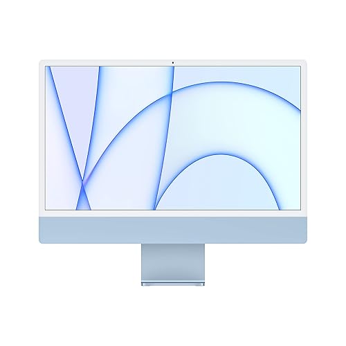 Apple 2021 iMac All in one Desktop Computer with M1 chip: 8-core CPU, 7-core GPU, 24-inch Retina Display, 8GB RAM, 256GB SSD Storage, Matching Accessories. Works with iPhone/iPad; Blue - 7-Core GPU - 256GB - Blue