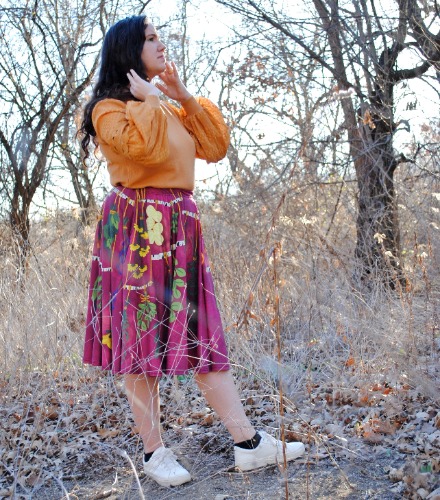 Drying Herbs Midi Skirt With Pockets | A Size (XXS-LG)