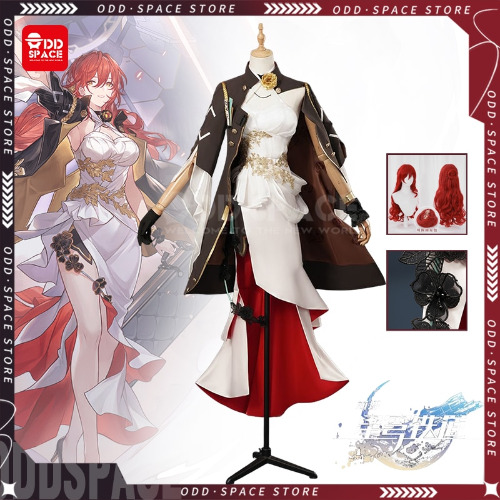Honkai Star Rail Cosplay Costume Game Honkai Himeko Cosplay Costume Sexy Evening Dress For Woman Red Buckle Cospaly Wig