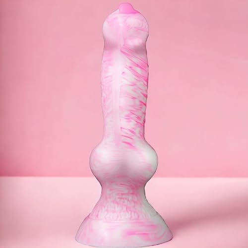 7"Beginner Dog Knot Small Dildo,Realistic Silicone Animal Dildo With Strong Suction Cup, Fantasy Monster Colorful Creature Thin Pink Dildos, Wolf Penis Anal Plug Sex Toy For Women Men Couple Play Game - 7"Knot Dildo