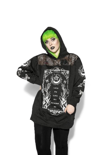 Love Me Like My Demons Do - Oversized Mesh Hoodie | Large