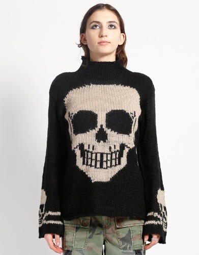 SKULL SWEATER IVORY SKULL | X-Large / BLACK/IVORY SKULL