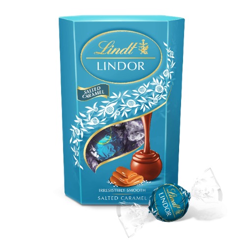 Lindt Lindor Salted Caramel Milk Chocolate Truffles Box-Approx 16 balls, 200g-Chocolate Truffles with a Smooth Melting Filling-Great Gift-for Him and Her-Mothers Day, Birthday, Easter, Thank you