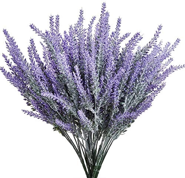 KLEMOO 24 Pieces Artificial Lavender Flowers for Wedding Decor and Table Centerpieces, Lifelike Fake Plant Bouquet to Brighten up Your Home Kitchen Garden and Indoor Outdoor Decor (Purple)