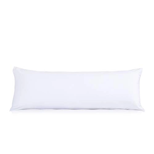 EVOLIVE Ultra Soft Microfiber Body Pillow Cover/Pillowcases 21"x54" with Hidden Zipper Closure (21"x54" Body Pillow Cover, White)