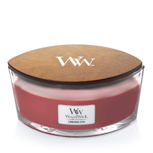 WoodWick Ellipse-geurkaars met knapperende lont | Cinnamon Chai | Tot wel 50 uur brandtijd
