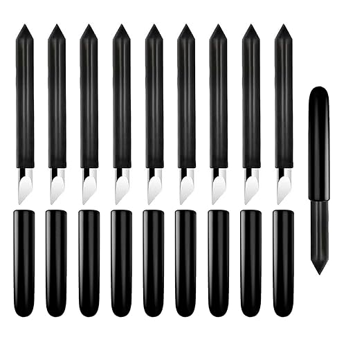 10PCS Replacement Deep Point Cutting Blades Compatible with Cricut Explore Air2/Air 3/, Cutting Blades Compatible with Cricut Maker/Maker 3 Machines, Cut Thicker Materials (Deep Point Blade) - Black Deep Point Blade
