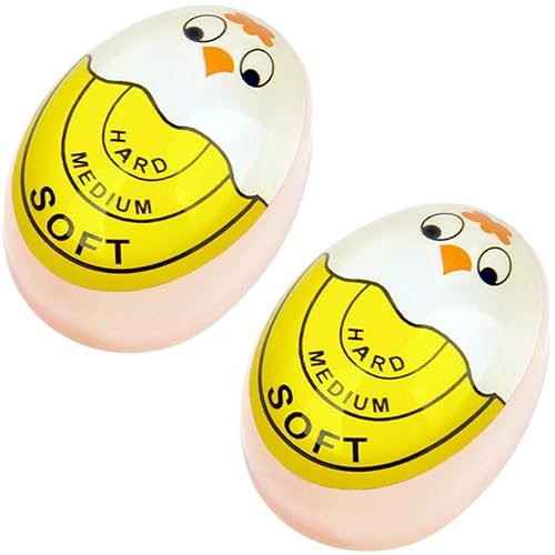 Egg Timer Sensitive Hard & Soft Boiled Color Changing Indicator Tells When Eggs are Ready (Yellow 2pcs) - Yellow - 1