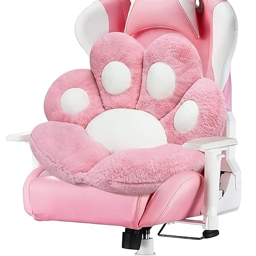 MOONBEEKI Cat Paw Cushion Chair Comfy Kawaii Chair Plush Seat Cushions Shape Lazy Pillow for Gamer Chair 28"x 24" Cozy Floor Cute Seat Kawaii for Girl Worker Gift, Dining Room Bedroom Decorate - Pink - 1 Count (Pack of 1)
