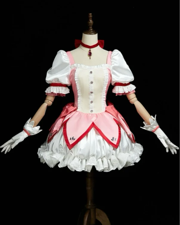 Officially Licensed Puella Magi Madoka Magica Cosplay Kaname Madoka Battle Costume Dress Set