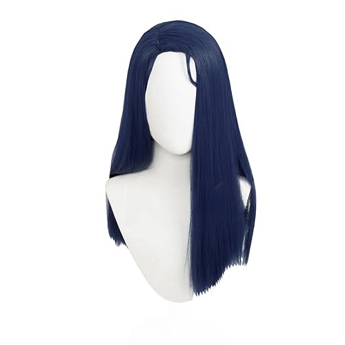 GUKAIIIZLDFGL Long Blue Cosplay Wigs for Women Long Straight Wig Female Role Anime Game Costume Wigs Natural Looking Synthetic Full Wig
