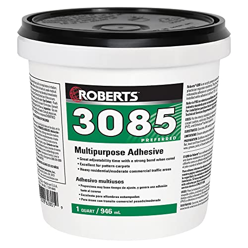 ROBERTS 3085-0 Multipurpose Carpet and Felt Back Vinyl Adhesive, 1 Quart, Beige