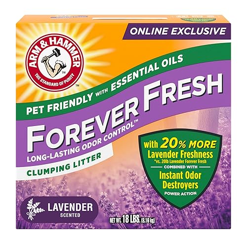 Arm & Hammer Forever Fresh Clumping Cat Litter Lavender, MultiCat 18lb With 20% More Lavender Freshness, Pet Friendly With Essential Oils - Lavender
