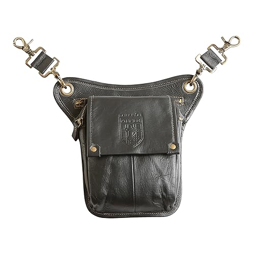 Damn Near Kilt 'Em Premium Leather Sporran Kilt Accessory - One Size - Black