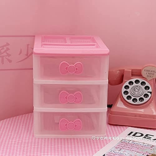 PEXIZUAN Kawaii Makeup Organizer Kawaii Desk Organizer Kawaii Room Accessories Kawaii Desk Decor Kawaii Room Decor Kawaii Stuff for Room Organizer (2 3 4Layers)(3 Layers) - 3 Layers