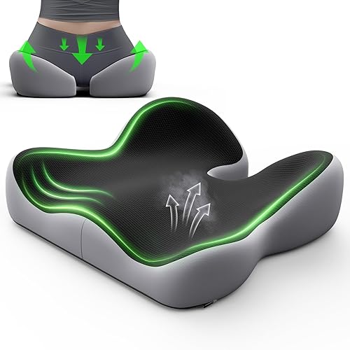 Benazcap X Large Seat Cushion for Sciatica Pain Relief, 2024 Upgraded Seat Cushions for Office Chairs, Desk Chair Cushions/Office Chair Cushion, Tailbone Pain Relief Cushion for Car/Wheelchair - 48*44*13cm