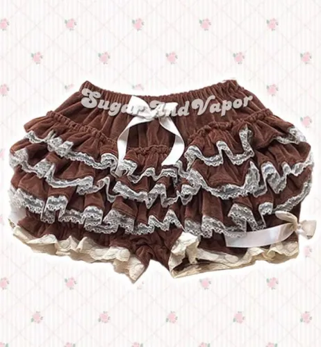 (Pre-order)Dovie Warm Velvet Flared Mini Skort | Brown / XS-M (Pre-order.Shipped in the end of Dec)