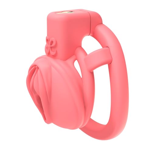 Lock Love Cock Cage 3D Printed Lightweight Pink Chastity Cage Male Chastity Devices Lock 3 Rings Virginity for Sissy Men Adult Sex Toy (S) - S