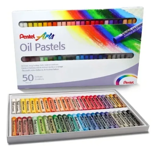 Gises Pastel De Aceite Pentel Arts Redondos Caja 50 Piezas