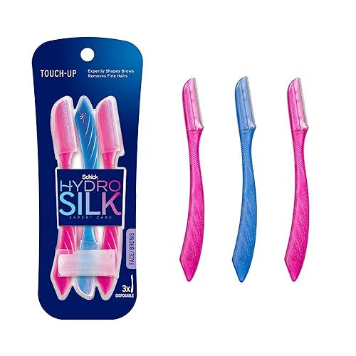 Schick Hydro Silk Touch-Up Dermaplaning Tool with Precision Cover, 3ct | Dermaplane Razor, Face Razors for Women, Eyebrow Razor, Facial Razor, Dermaplaning Razor, Womens Face Razor Peach Fuzz Remover - 3 Count (Pack of 1)