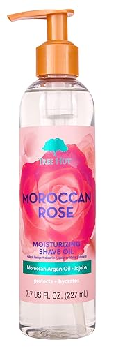 Tree Hut Bare Moroccan Rose Moisturizing Shave Oil, 7.7 fl oz, Gel-to-Oil Formula, Ultra Hydrating Barrier for a Close, Smooth Shave, For All Skin Types - Rose - 7.7 Fl Oz (Pack of 1)