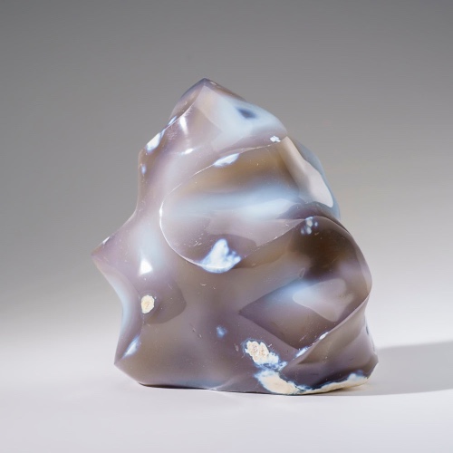 Genuine Polished Blue Chalcedony Orca Stone Flame Freeform (2.2 lbs)