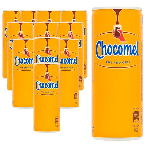 Chocomel Original Dutch Chocolate Milk Drink, Tin Can, 250 ml (Pack of 12)