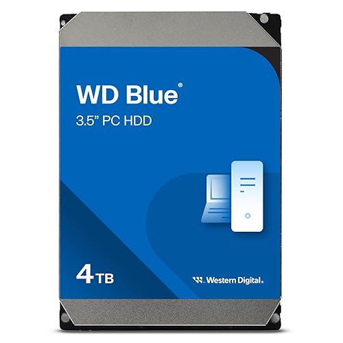 Western Digital 4TB WD Blue PC Internal Hard Drive HDD - 5400 RPM, SATA 6 Gb/s, 256 MB Cache, 3.5" - WD40EZAX - 4TB