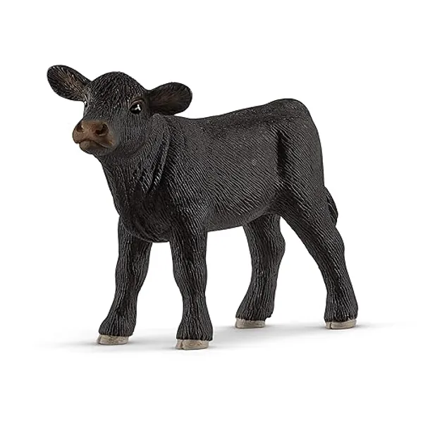 schleich 13880 Black Angus Calf, from 3 years, FARM WORLD - Figurine, 3 x 7 x 6 cm