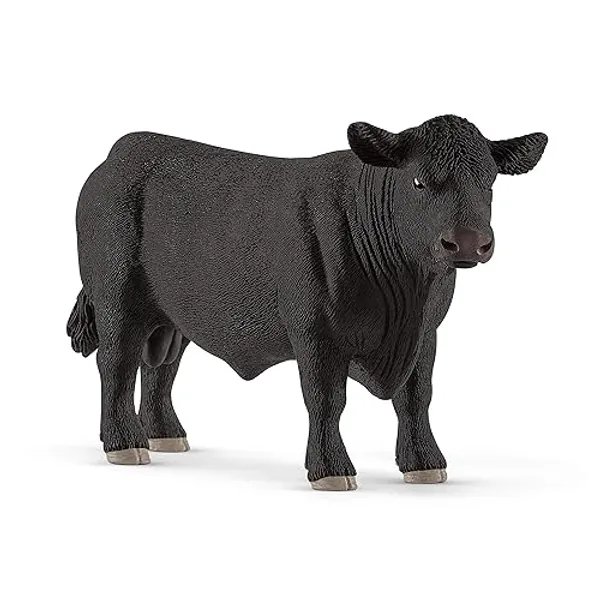 SCHLEICH 13879 Black Angus bull Farm World Toy Figurine for children aged 3-8 Years